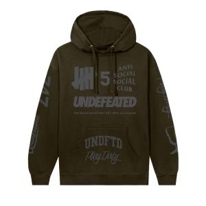 Худи Anti Social Social Club x Undefeated Schizophrenia Hoodie Army, коричневый