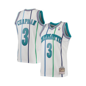 Мужская футболка rex chapman white charlotte hornets 1988-89 hardwood classics swingman jersey Mitchell & Ness, белый