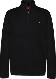 Свитер Tommy Hilfiger для мальчиков с длинными рукавами и застежкой-молнией на четверть оборота, Black