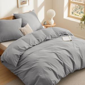 Комплект постельного белья Bedsure из 3 предметов, 155х220/80x80 см, серый