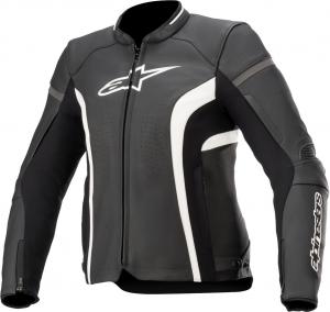 Alpinestars Stella Kira V2 Дамы Мотоцикл Кожаная куртка, черный/белый