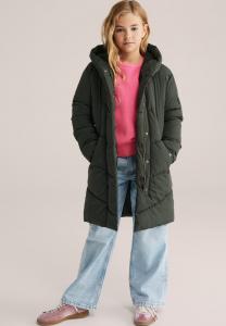 Зимнее пальто WE Fashion Winter coat, Dark Green/Mottled Dark Green