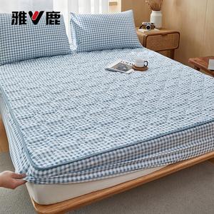Yalu Простыня на резинке 120х200 см, антибактериальная, стеганая, полное покрытие, не скользит, цвет Tianlan Xiaoge