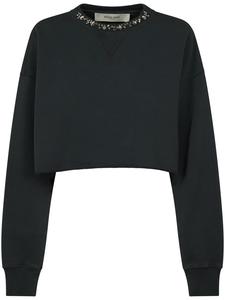 Кроп-свитшот с круглым вырезом Golden Goose, черный