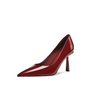 Rosa Bianca Тонкие каблуки на шпильке 8 см женские бордовые с овчинной стелькой, цвет Burgundy (Sheepskin Insole)