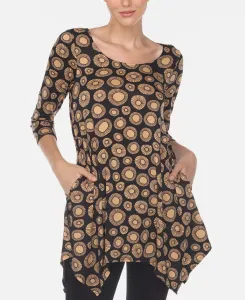 Женский топ-туника с геометрическим принтом в виде кругов White Mark, мультиколор