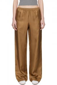 Loulou De Saison Брюки из шелковой саржи Brown alera lds