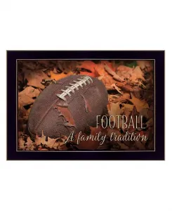 Футбол — семейная традиция, автор Лори Дейтер, настенное искусство, готово к подвешиванию, чёрная рамка, 20 x 14 дюймов Trendy Décor 4U, multi