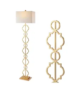 Современный светодиодный напольный светильник Selina Iron Ogee Trellis Jonathan Y, gold-tone