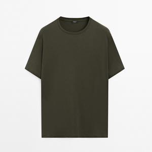 Футболка Massimo Dutti 100% Mercerised Cotton, хаки