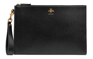 Кожаная сумка-клатч Animalier Series для мужчин черный цвет GUCCI