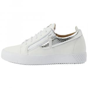 Женские кожаные кроссовки Gail с застежкой-молнией Giuseppe Zanotti, белый