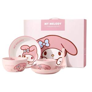 Набор посуды Hello Kitty My Melody для одного, керамический, миска для риса и супа, милый мультяшный дизайн Sanrio