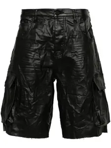 Широкие шорты с жатым эффектом Purple Brand, черный