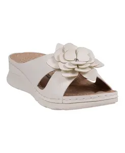 Женские удобные сандалии Claire Flower Rosette GC Shoes, белый