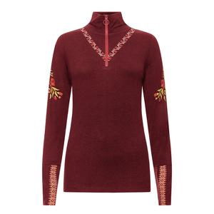 Исландский свитер Angelina с застежкой-молнией до середины груди (женский), Merlot