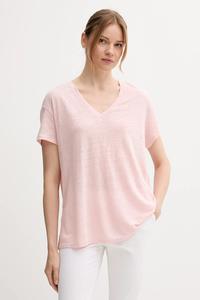 Льняная футболка United Colors Of Benetton, розовый