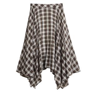 ELLE Повседневная длинная юбка Women's Coffee Plaid