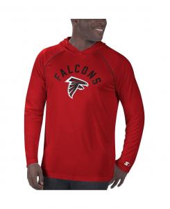 Мужская красная футболка с капюшоном и длинными рукавами atlanta falcons raglan с капюшоном Starter, красный