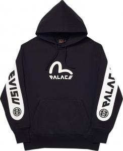 Толстовка Palace x Evisu Hood 'Black', черный