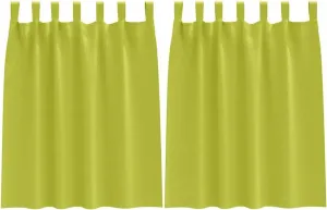 Плотные шторы с кольцами, 2 шт., зеленые, 140 x 140 см vidaXL