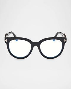Круглые ацетатные оптические очки Tom Ford, цвет Shiny Black