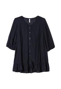 Блузка из крепа с воланами по подолу Sheego, темно-синий