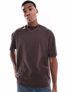 Футболка оверсайз ASOS DESIGN Essential темно-коричневого цвета