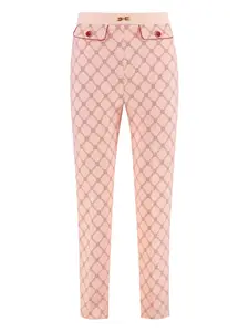 Брюки с геометричным принтом Elisabetta Franchi, розовый