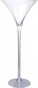 Бокал для мартини XL, коктейльный бокал на ножке, высота 70 см, глубина 30 см, прозрачное стекло, Hendriks Deco Creaflor