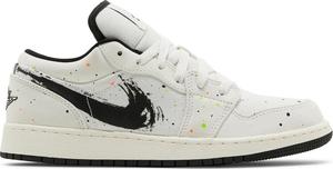 Кроссовки Air Jordan 1 Low SE GS Paint Splatter, кремовый