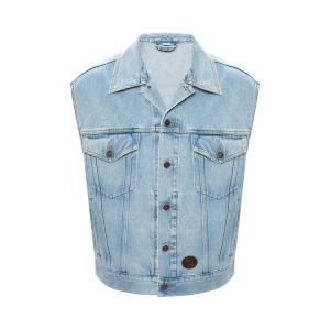 Утепленный жилет Gucci Distressed Denim Vest 'Light Blue', синий