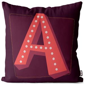 VOID A Буквы Винтажные инициалы Чехол на подушку Полиэстер Водонепроницаемая подушка для улицы и дома Размер: 60 x 60 см