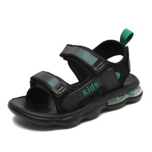 Детские сандалии с низким верхом, нескользящие, износостойкие, дышащие SHIBU, черный/зеленый