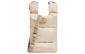 Moncler Сумка через плечо из нейлона с отделкой из телячьей кожи женская бежевая
