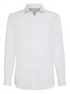 Рубашка в полоску Brunello Cucinelli, белый