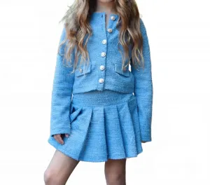 Твидовый жакет Georgina для девочек, синий Flowers By Zoe