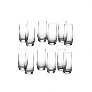 Набор стаканов для воды и сока , 12 предметов, 340 мл - Прочные стаканы для питья, можно мыть в посудомоечной машине ECHTWERK