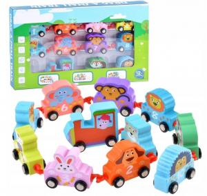 SuperToys, деревянный паровозик с цифрами SuperZabaweczki