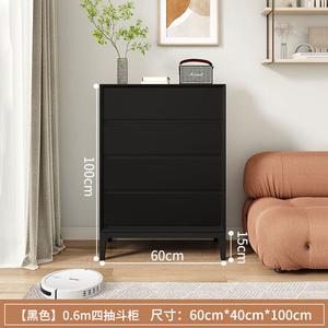 Yu Senyi Комод 80 см для спальни и гостиной из массива дерева, 3 ящика, современный черный, готов к сборке