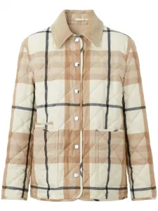 Стеганая куртка в клетку Vintage Check BURBERRY, нейтральный