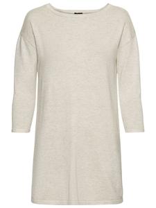 Laura Scott Длинный свитер бежевого меланжевого цвета