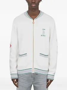 Кардиган с жаккардовым логотипом CASABLANCA, белый