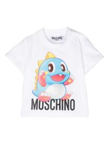 Moschino Kids футболка с графичным принтом, белый