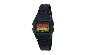 CASIO Мужские часы Retrofit Series с кварцевым механизмом, стальной браслет, черный циферблат