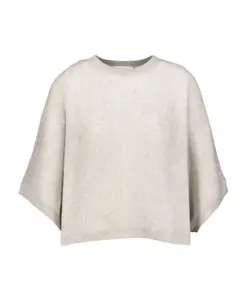 Кашемировое пончо-пуловер в стиле «летучая мышь». Absolut Cashmere, серый