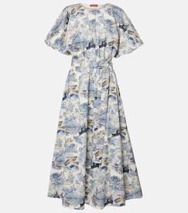 Платье миди Paulina с принтом из хлопковой смеси Altuzarra, Berry Blue Mythical