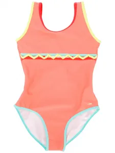 Слитный купальник с зигзагообразным узором Chloé Kids, желтый