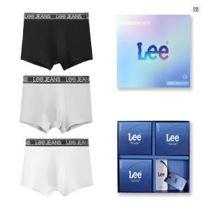 Подарочный набор мужского белья Lee, комплект из 3 боксеров (красный+черный+белый)