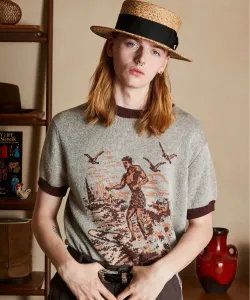 Трикотажная футболка с коротким рукавом в стиле 50-х/Трикотажная футболка с коротким рукавом в стиле 50-х